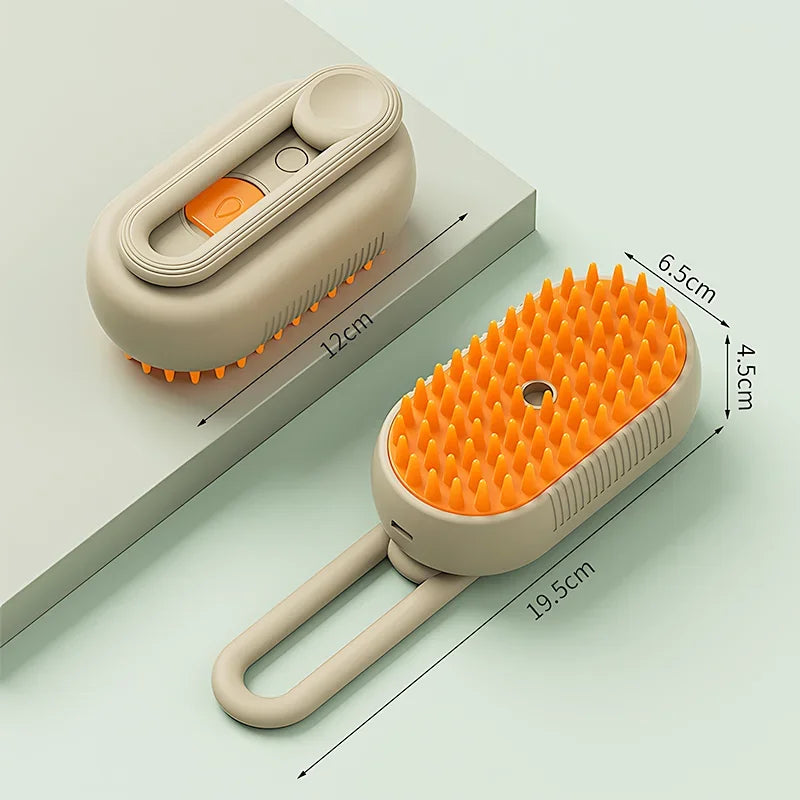 3-in-1 Steam Brush for Cats - Vaporizer Pet Hair Remover and Massage Comb for Effective Grooming