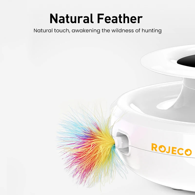 2 in 1 Smart Cat Toys Automatic Feather Fun Ball Toy Set for Cat Dog 5 Modes