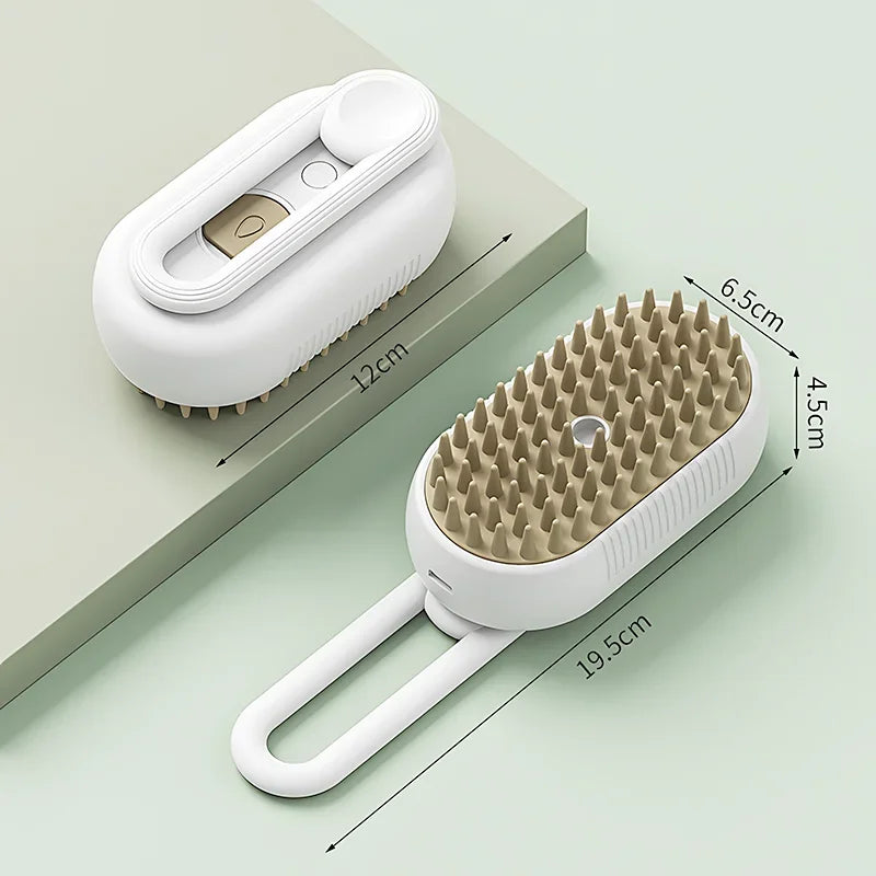3-in-1 Steam Brush for Cats - Vaporizer Pet Hair Remover and Massage Comb for Effective Grooming