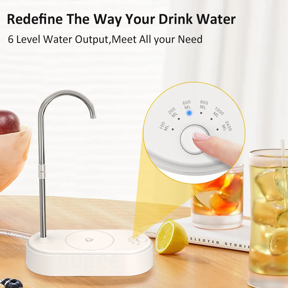 Portable Electric Water Pump - 19L Desktop Dispenser with Type-C Charging & LED Light