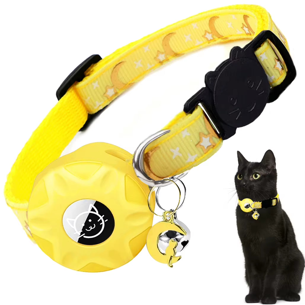 Apple Tag Pet Collar & Moon Ornament for Kitten Collar