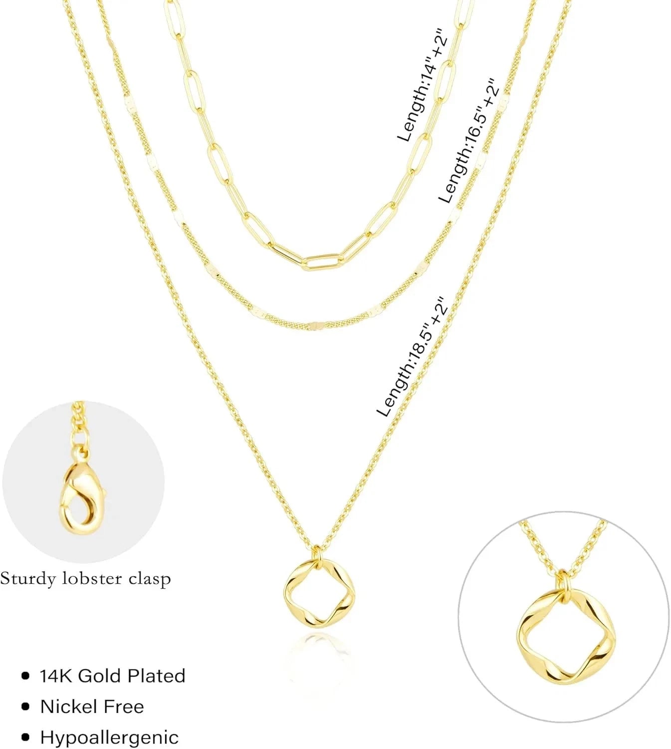 Layered Gold Necklace Set for Women