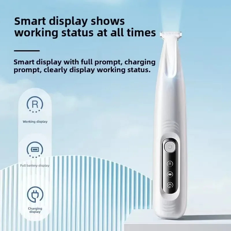 Professional Dog Grooming Clippers with LED LCD Display, 18mm Wide Blade for Paw Trimming, Low Noise Cordless Pet Hair Trimmer