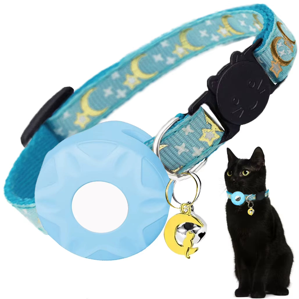 Apple Tag Pet Collar & Moon Ornament for Kitten Collar
