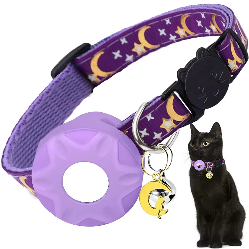 Apple Tag Pet Collar & Moon Ornament for Kitten Collar