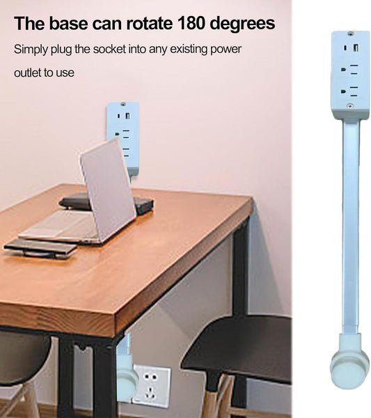 Extendable Power Outlet with 2 AC & Dual USB Ports