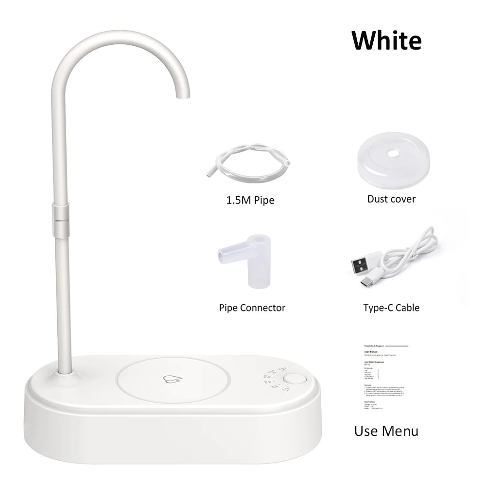Portable Electric Water Pump - 19L Desktop Dispenser with Type-C Charging & LED Light