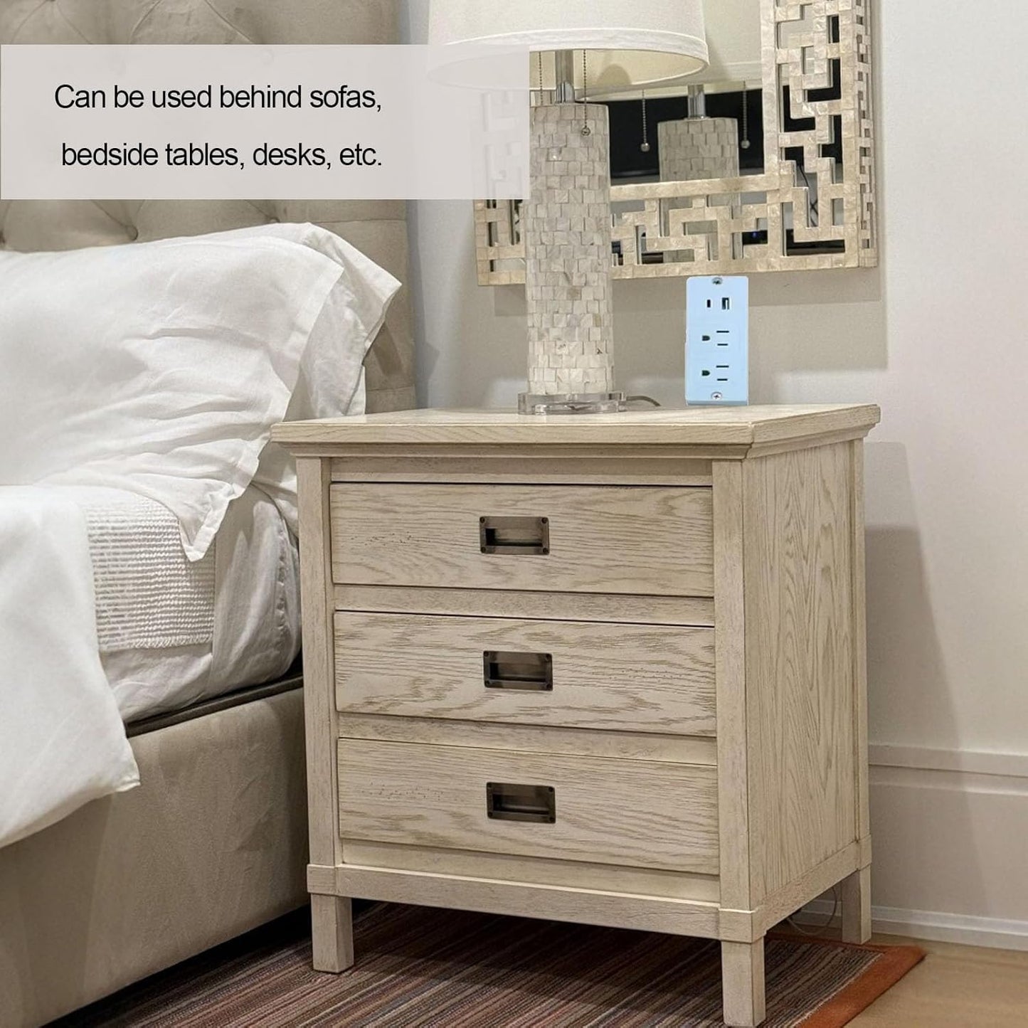 Extendable Power Outlet with 2 AC & Dual USB Ports