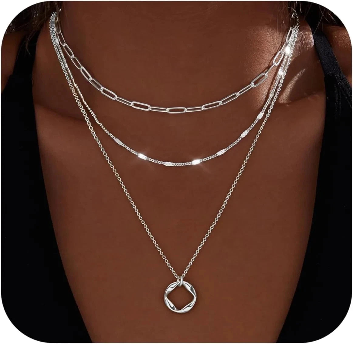 Layered Gold Necklace Set for Women
