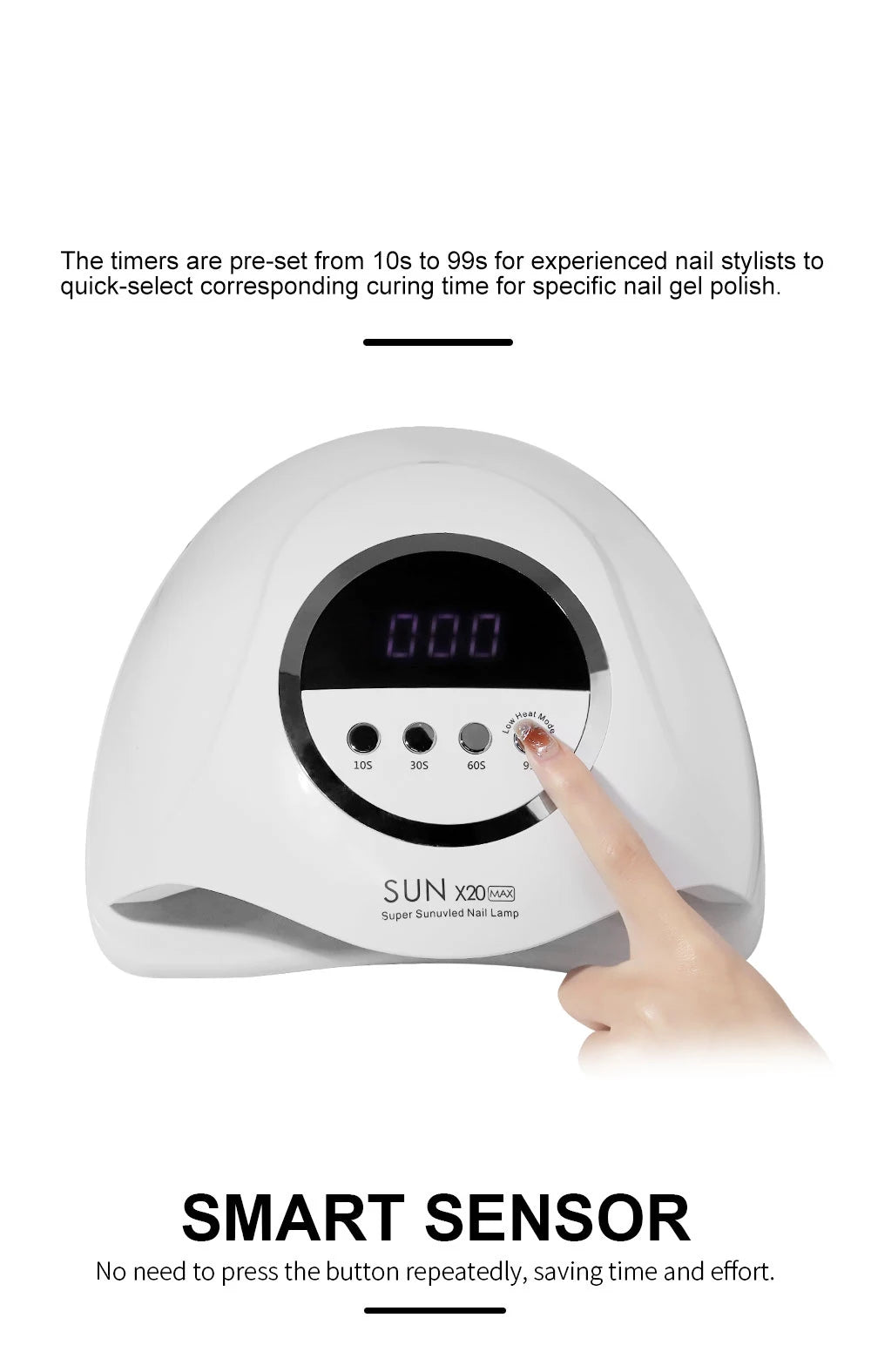 SUN X20 MAX Nail Dryer 72 LED UV Nail Lamp