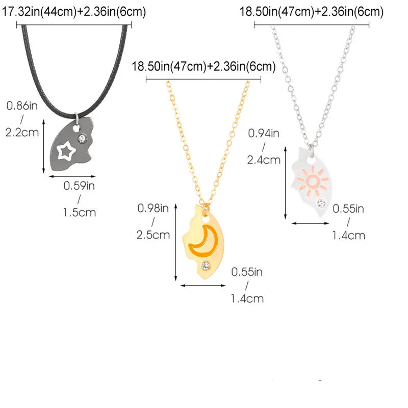 3Pcs Good Friend Necklace