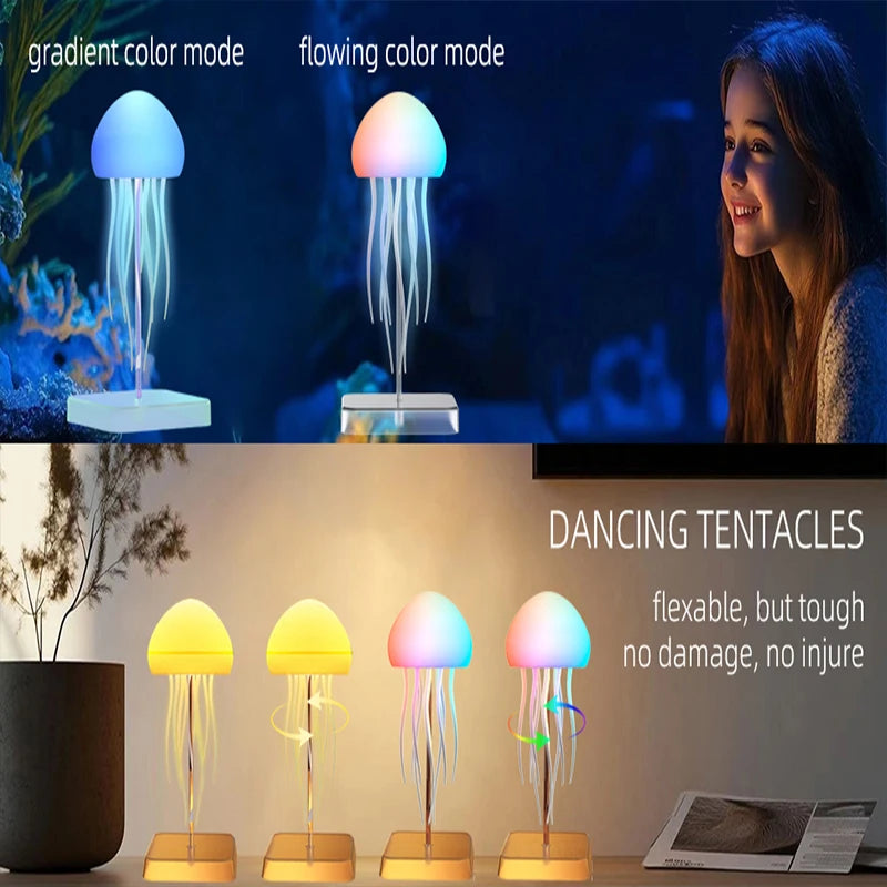 LED Jellyfish Lamp with 9 Tentacles & Remote