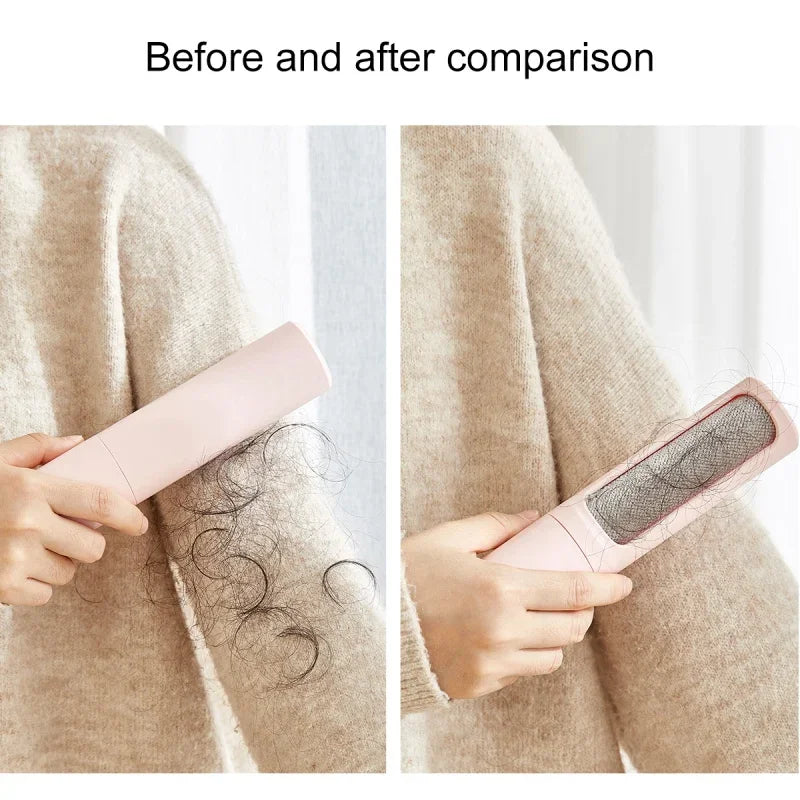 2-1 Reusable Pet Hair Remover Brush Lint Roller Self Cleaning Cat Dog Fur Hair Dust Removal Brush