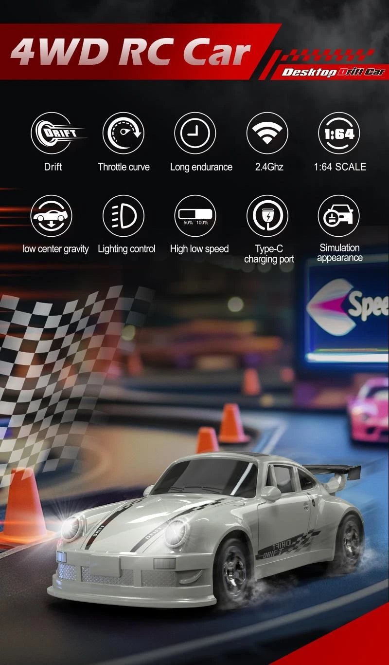 2025 New KF20 1:64 Drift RC Car – 4WD Mini Remote-Control Racing Car | Full Pro Drift Machine