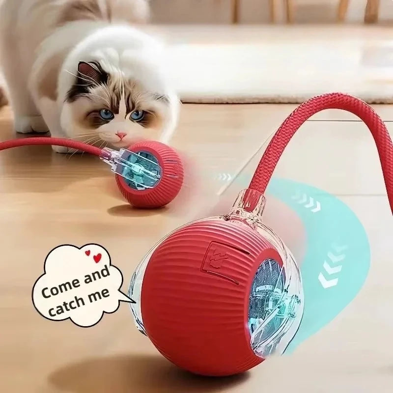 Rechargeable Smart Cat Toy Ball Kittens Teasing Rolling Ball Chew-Proof Boredom Relief Pet Interactive Toys