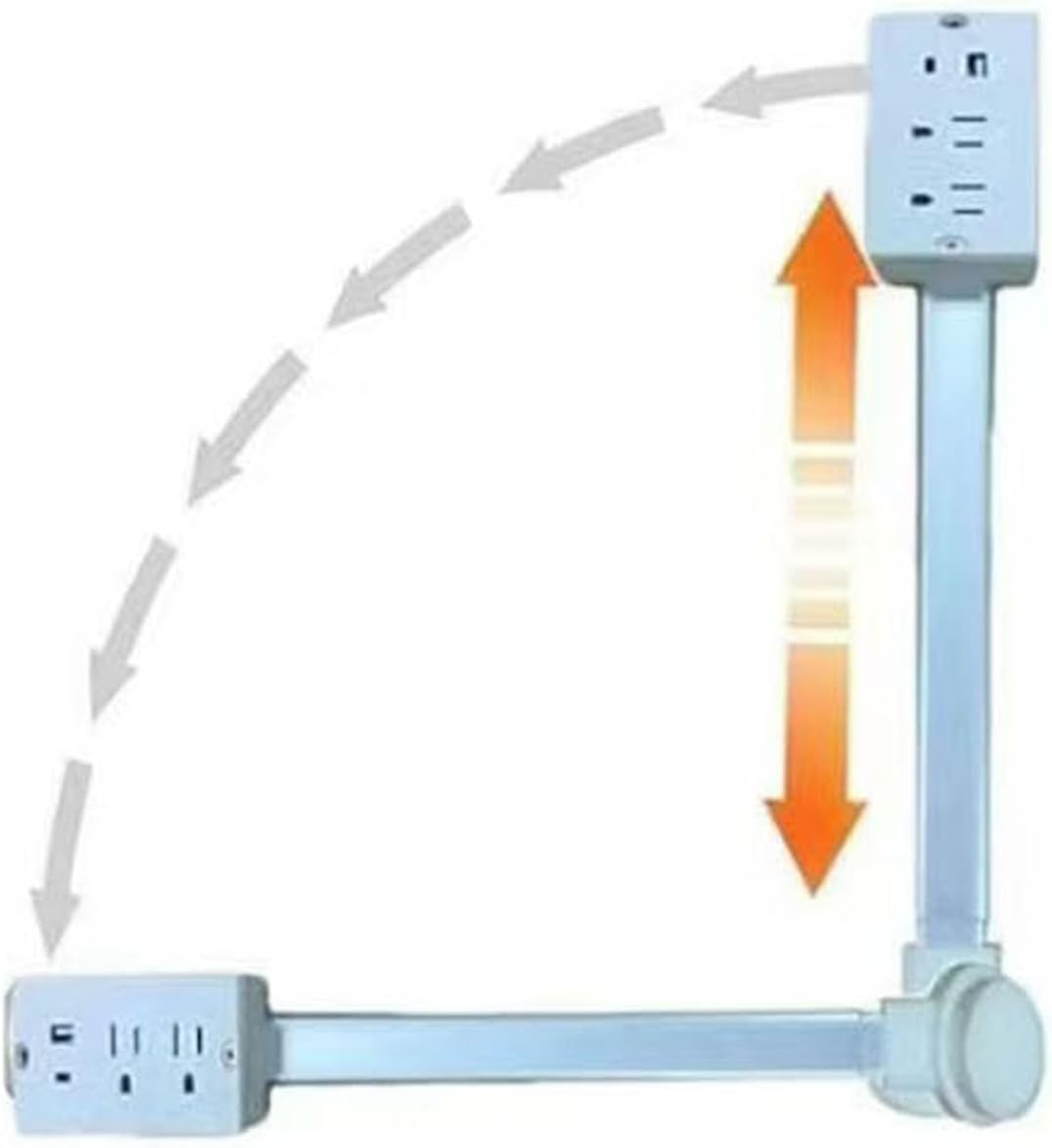 Extendable Power Outlet with 2 AC & Dual USB Ports