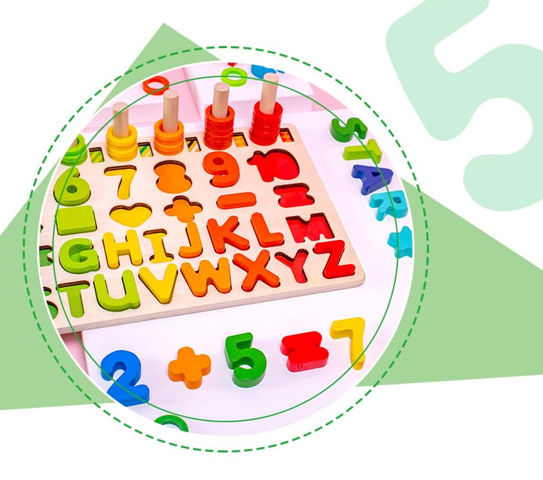 Wooden Montessori Number Puzzle Sorting Toy for Toddlers