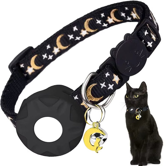 Apple Tag Pet Collar  & Moon Ornament for Kitten Collar 