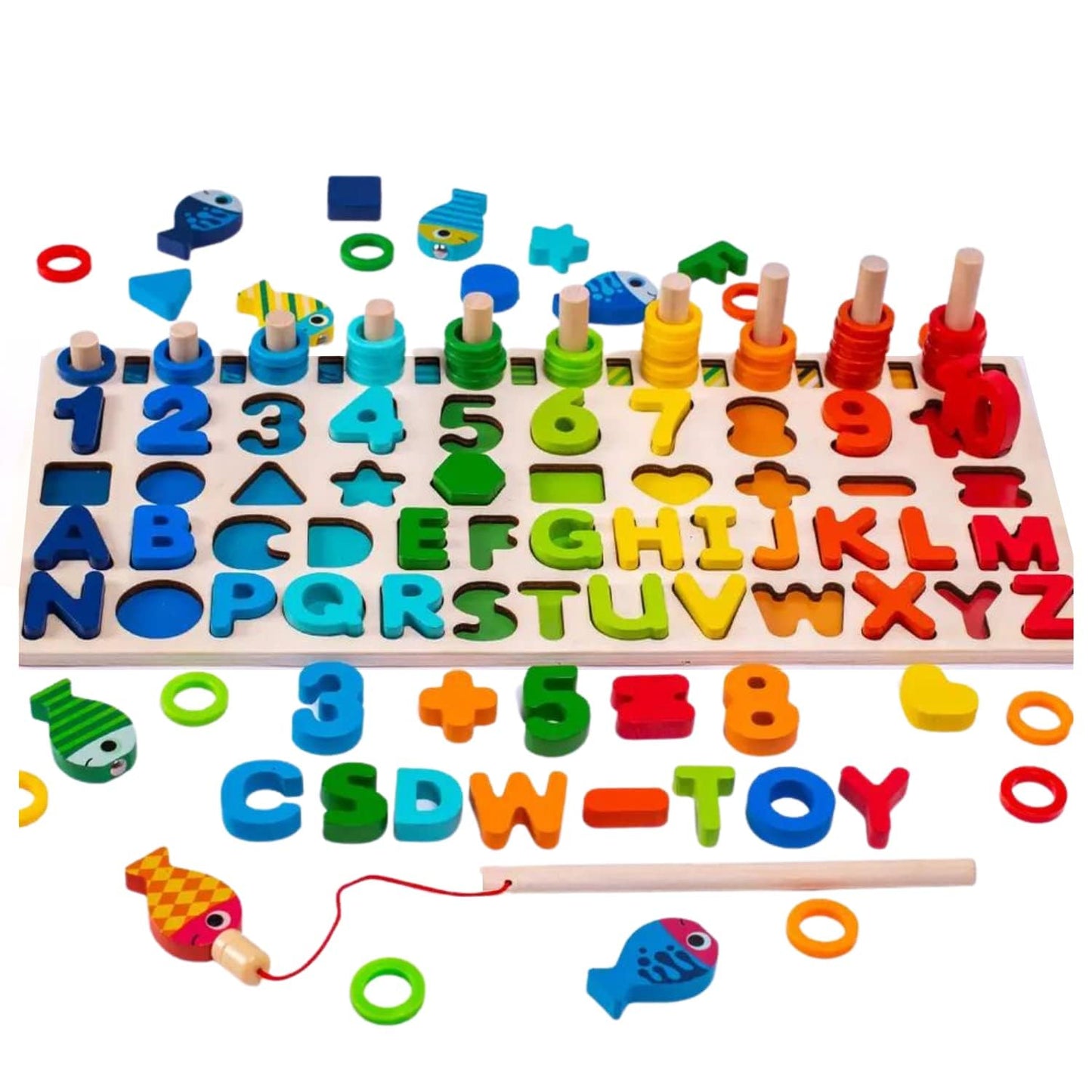 Wooden Montessori Number Puzzle Sorting Toy for Toddlers