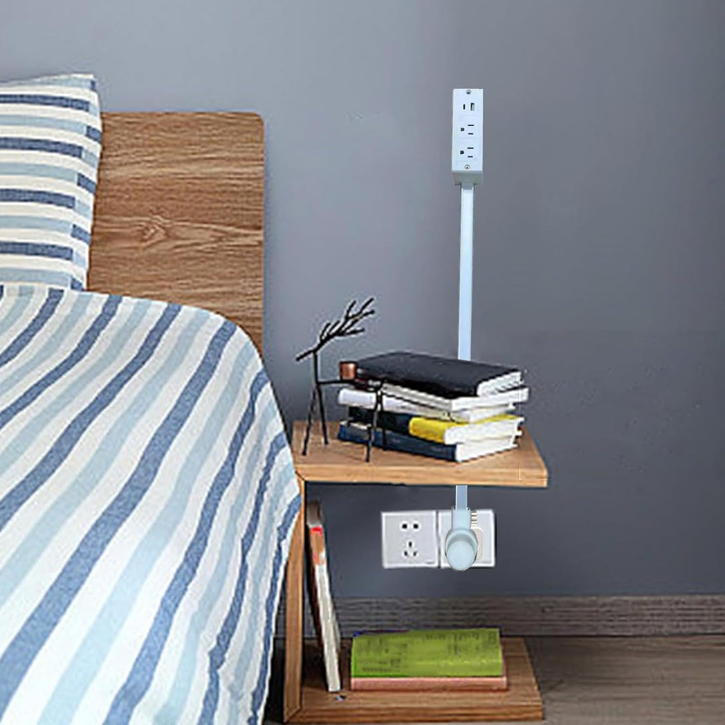 Extendable Power Outlet with 2 AC & Dual USB Ports