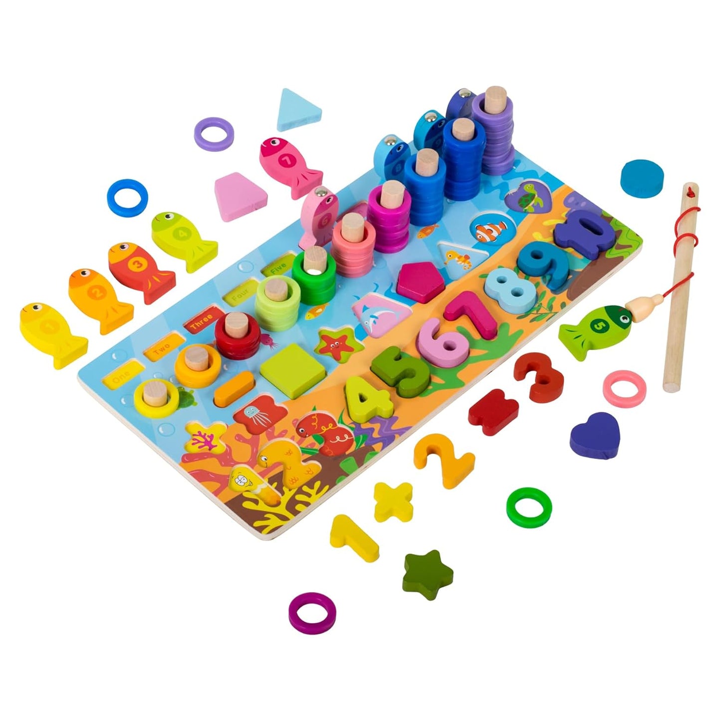 Wooden Montessori Number Puzzle Sorting Toy for Toddlers