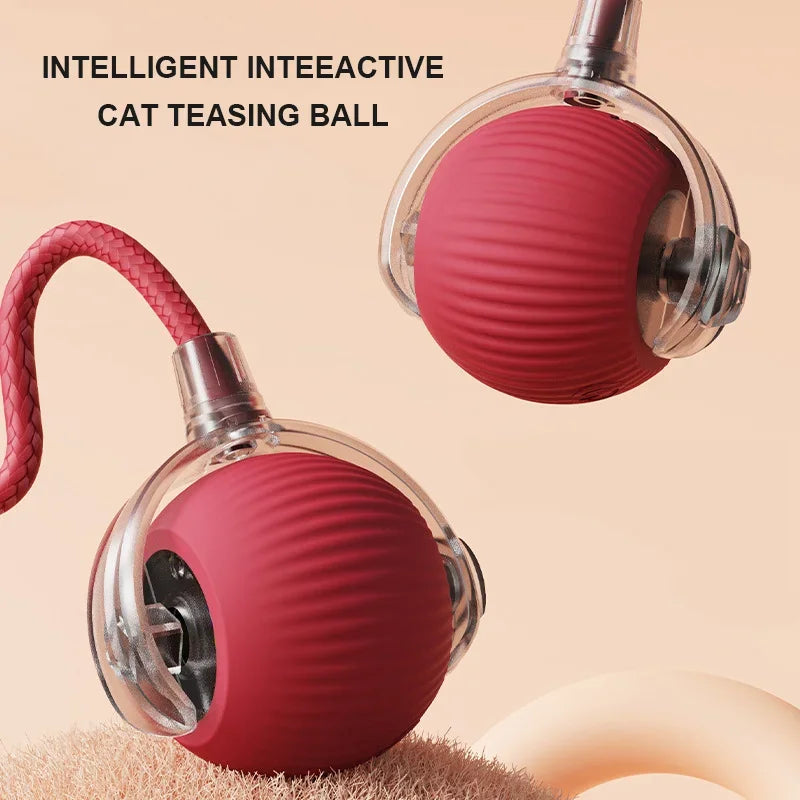 Rechargeable Smart Cat Toy Ball Kittens Teasing Rolling Ball Chew-Proof Boredom Relief Pet Interactive Toys