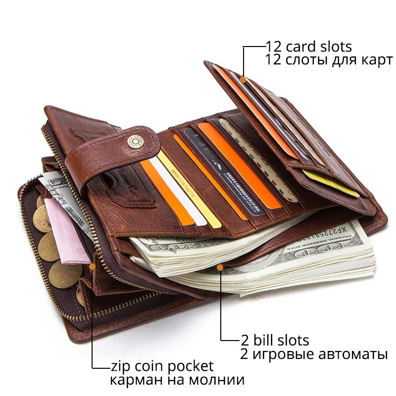 Vintage Leather RFID Wallet