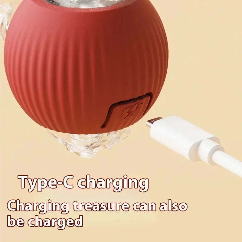 Rechargeable Smart Cat Toy Ball Kittens Teasing Rolling Ball Chew-Proof Boredom Relief Pet Interactive Toys