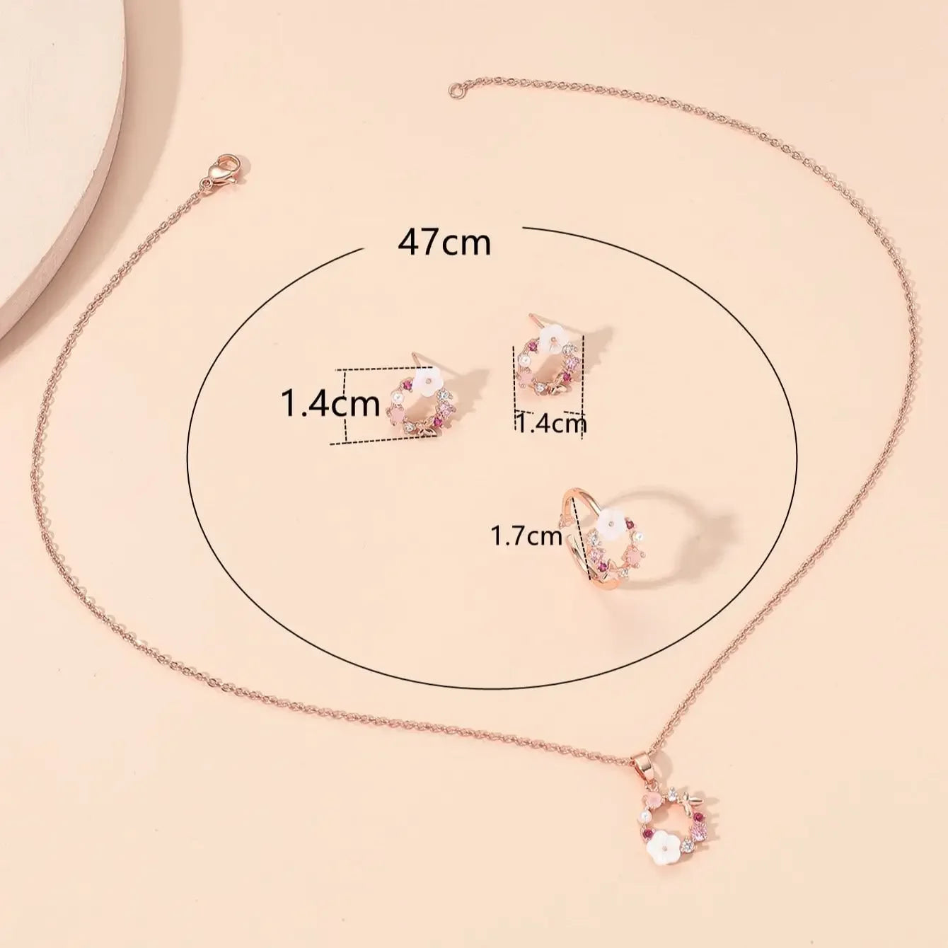 Blossom Jewelry Set for Women  (Rose gold)