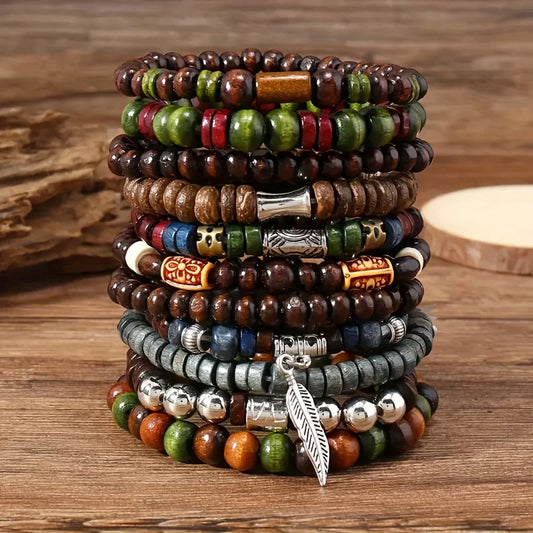 10pcs vintage Boho men's bracelets
