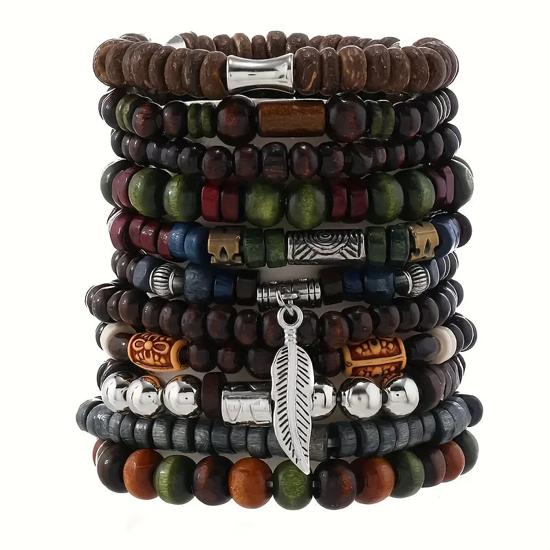 10pcs vintage Boho men's bracelets