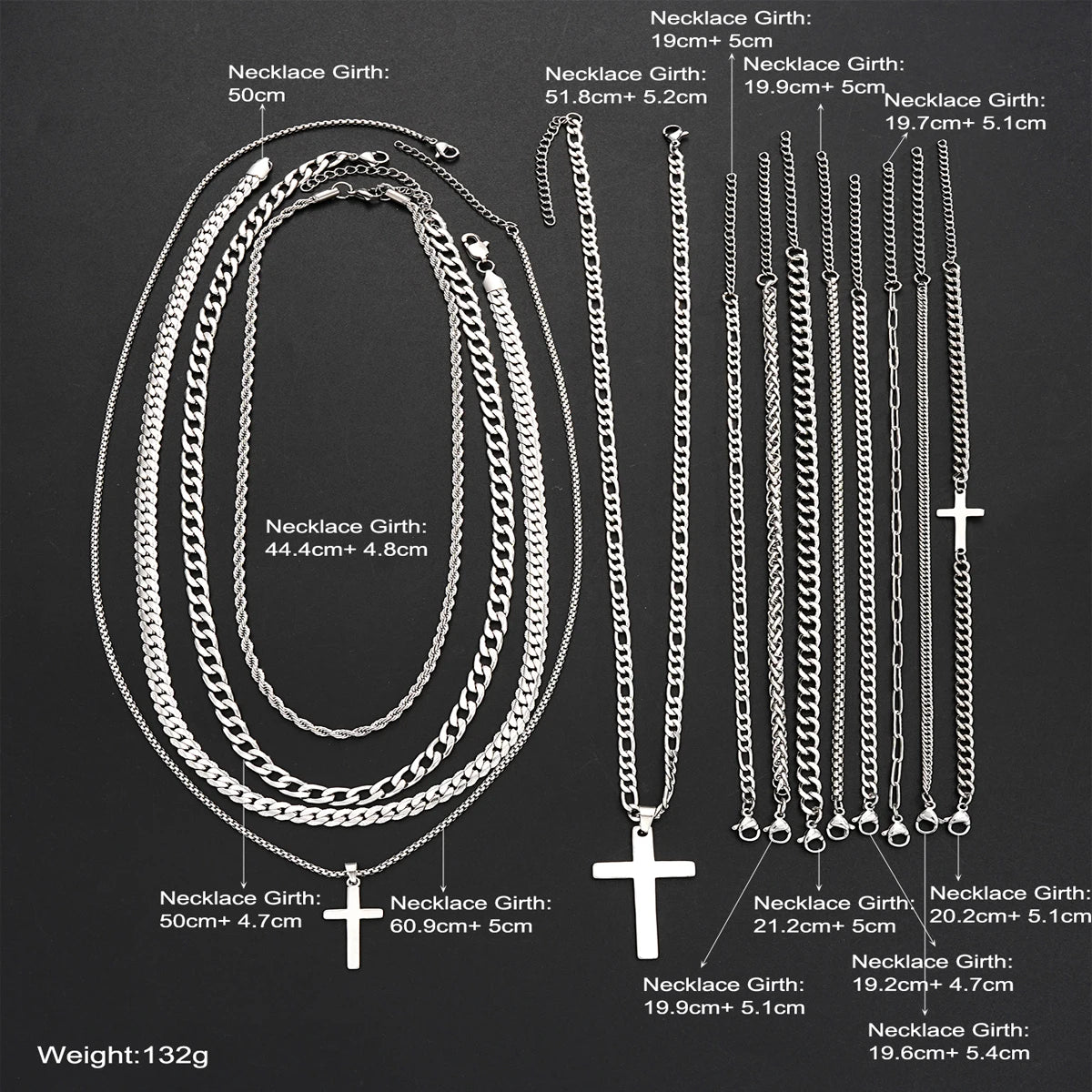 13Pcs Urban Cross Jewelry Set