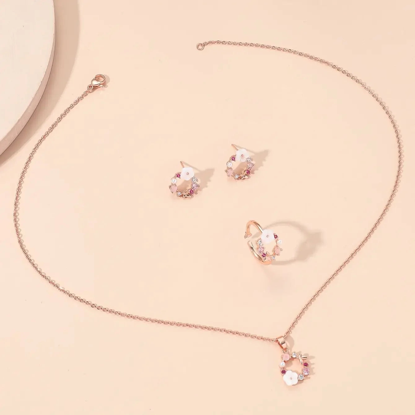 Blossom Jewelry Set for Women  (Rose gold)