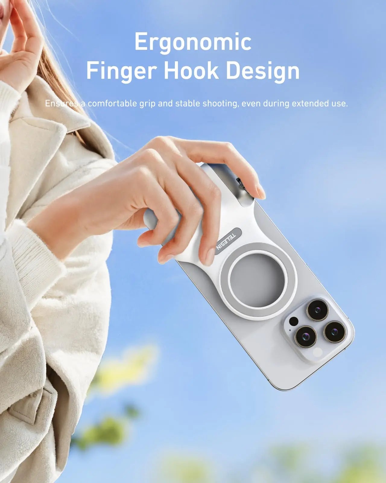 TELESIN Fun Shot Magnetic Phone Camera DSLR Style Shutter Grip 